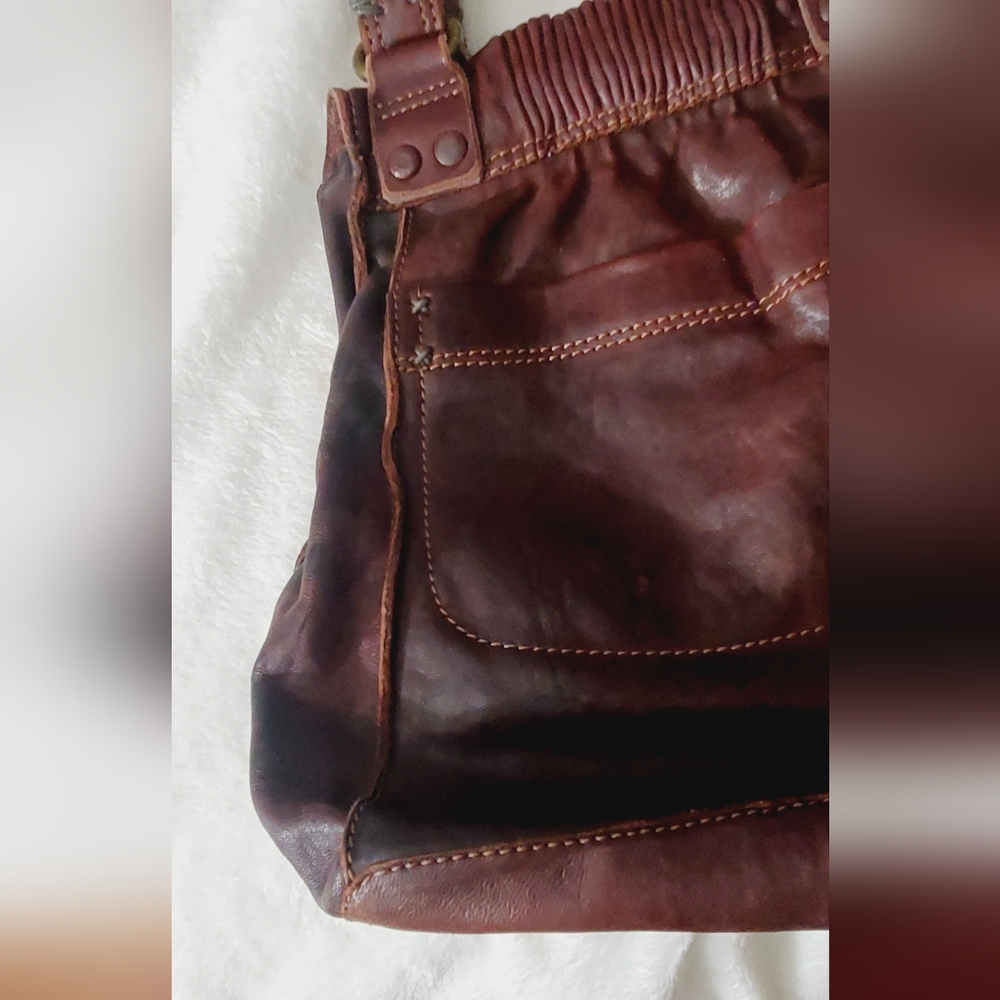 Lucky Brand Rich Brown Leather Satchel - Picture 13 of 16